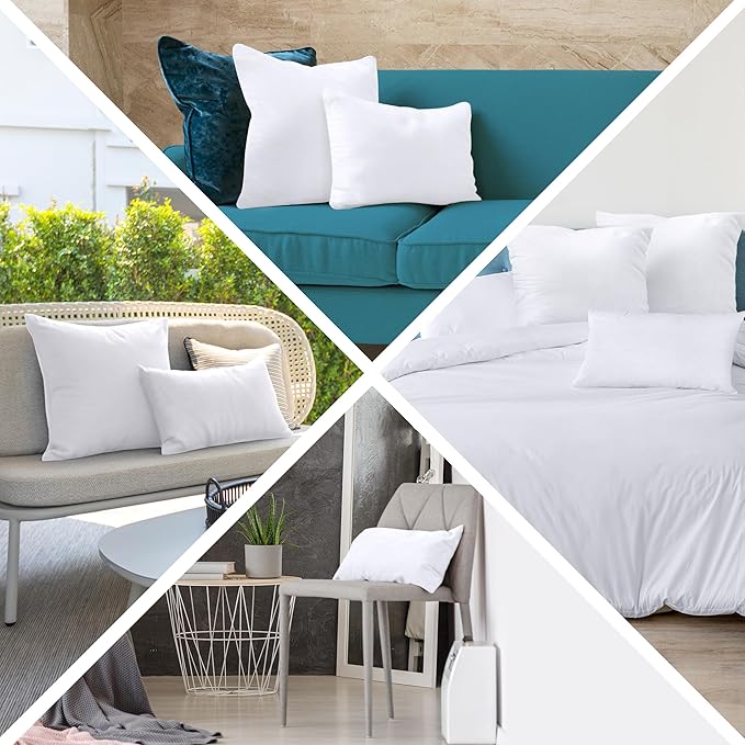 Utopia Bedding Throw Pillows (Set of 1, White) – 14 x 22 Inches Down Alternative Pillows for Bed, Sofa, and Couch - Fluffy Decorative Stuffer Pillow for Indoors & Outdoors