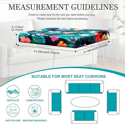 12 Pcs Stretch Patio Cushion Covers,Outdoor Couch Covers Replacement,Outdoor Couch & Sofa Slipcovers,for Patio Furniture Cushion Covers,Washable Reusable Furniture Protector (Summer Night ,Cover Only)