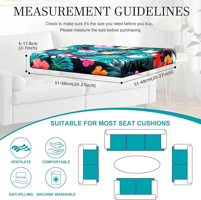 14Pcs Stretch Patio Cushion Covers,Outdoor Couch Covers Replacement,Outdoor Couch & Sofa Slipcovers,for Patio Furniture Cushion Covers,Washable Reusable Furniture Protector (Summer Night ,Cover Only)