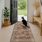 Brown 2x5 Entryway Runner Rugs, Small Runners for Kitchen, Door Mat Indoor Entrance, Bathroom, Non-Slip Low-Pile Washable Stain Resistant, Vintage Taupe Earthy Decor