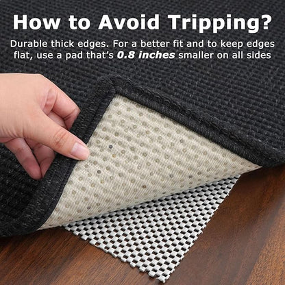 KOZYFLY Runners for Hallways 2x10 ft Washable Kitchen Runner Non Slip Rubber Backed Hallway Rugs Cotton Entryway Runner Rug Floor Carpet for Indoor Hall, Backdoor, Kitchen, Black/Dark Grey