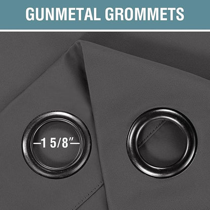 H.VERSAILTEX Blackout Curtains for Bedroom Thermal Insulated Curtains Grey Window Shades, Energy Efficient Noise Reducing Curtains Drapes for Living Room - 52'W by 84'L - Charcoal Gray - One Panel