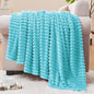 BEDELITE Fleece Blanket Twin Size – 3D Ribbed Jacquard Soft and Warm Decorative Fuzzy Blankets – Cozy, Fluffy, Plush Lightweight Throw Blankets for Couch, Bed, Sofa(Light Blue, 60x80 inches)
