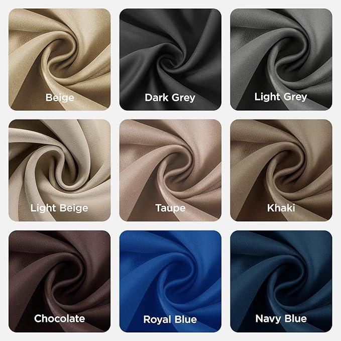 Joydeco Blackout Curtains 90 Inch Length 2 Panels Set, Thermal Insulated Long Curtains& Drapes 2 Burg, Room Darkening Grommet Drapes for Living Room Bedroom Window (W52 x L90 Inch, Beige)