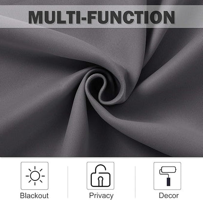 NICETOWN Kitchen Curtains Blackout Drapes - Thermal Insulated Blackout Grommet Curtains Drapes Window Treatment Home Decor for Basement/Dorm (42W by 36L + 1.2 inches Header, Grey, 1 Pair)