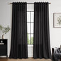 Vintage Black Linen Curtains 102 Inches Long for Living Room Light Filtering Semi Sheer Curtain Back Tab Floor to Ceiling High Window Gothic Vintage Decor Drapes for Bedroom Office 52x102,2 Panels