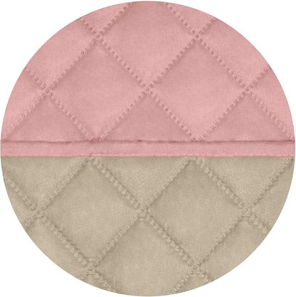 PureFit Reversible Quilted Sofa Cover, Water Resistant Slipcover Furniture Protector, Washable Couch Cover with Non Slip Foam and Elastic Straps for Kids, Dogs, Pets (Small, Pink/Beige)