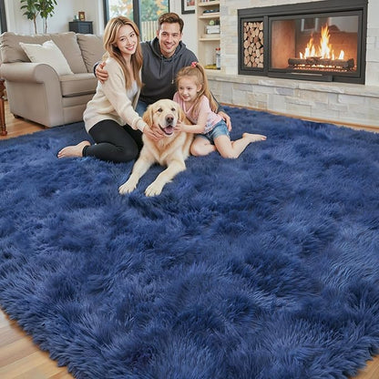 3x5 Rug, Bedside Preppy Dorm Area Rug, College Essentials Small Carpets for Bedroom, Anti Slip Living Room Rugs Home Decor (Royal Blue, 3 x 5)