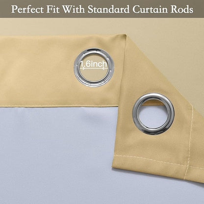 SimpleHome Ombre Room Darkening Curtains 96 inches Length for Bedroom,Grommet Gradient Light Blocking Beige Gradient Window Curtains for Living Room,2 Panels, 52x96 inches