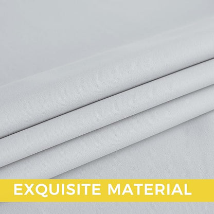 NICETOWN Room Darkening Draperies Curtains Panels, 2 Panels Greyish White W52 x L84