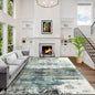 10x14 Area Rugs Washable Rug: Modern Abstract Living Room Rug Soft Anti-Skid Thin Carpet Indoor Floor Non-Shedding Carpets for Bedroom Dining Room Farmhouse Nursery Home Office Green Multi