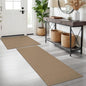 KOZYFLY Area Rug Runner Sets of 2 Pcs 2x3 and 2x5 Washable Kitchen Rugs Non Slip Rubber Backed Hallway Rug Woven Cotton Entrance Rugs for Front Porch Bathroom Kitchen Bedroom, Tan/Orange/Brown