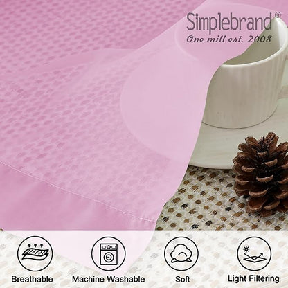 Simplebrand Pink Sheer Curtains 84 Inches Long, Light Filtering Rod Pocket Solid Color Window Sheer Curtain Panels, Elegant Curtains & Drapes for Living Room, Bedroom 2 Panels (42" W x 84" L)