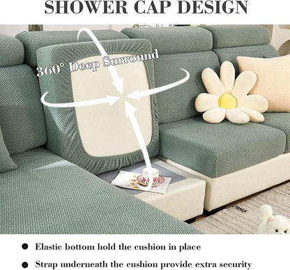 Sofa Covers Couch Covers for Sofa Pet Friendly Couch Cushion Covers Universal Sofa Covers Washable Stretch Slipcovers for Sectional Sofa (Texture Green,Back Cover M)