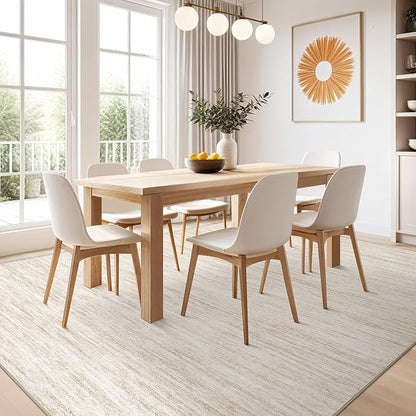 Nakagishi 5x8 Area Rugs Living Room: Washable Large Vintage Rug Neutral Non-Slip Soft Stain Resistant Indoor Carpet for Bedroom Nursery Dining Room Office Playroom - Beige-01