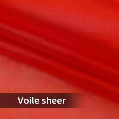 youleyar Solid Sheer Rod Pocket Curtain Voile Draperies 2 Panels White Beige Black Grey Coffee 42 Inch Width 72 Inch Long 1 Pair for Kitchen Bedroom Children Living Room Yard (Red,42Wｘ72L)