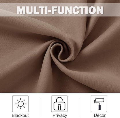 NICETOWN Short Curtains Blackout Curtains - Thermal Insulated Kitchen Light Reducing Drapes for Half/Nursery Window (1 Pair, 42W by 36L + 1.2 inches Header, Cappuccino)