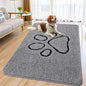Smiry Dog Door Mat for Muddy Paws, Absorbent Dirt Trapper Non Slip Quick Dry Washable Chenille Mat for Mud Dogs, Entry Rug for Indoor and Outdoor (59x32 Inches, Grey and Black)