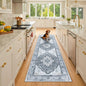 RELEANY Area Rugs 2'x8' Runner Rug Non Slip Washable for Kitchen Hallway Bedroom Beside Laundry Room Bathroom Rug, Floor Carpet, Light Gray Grey White