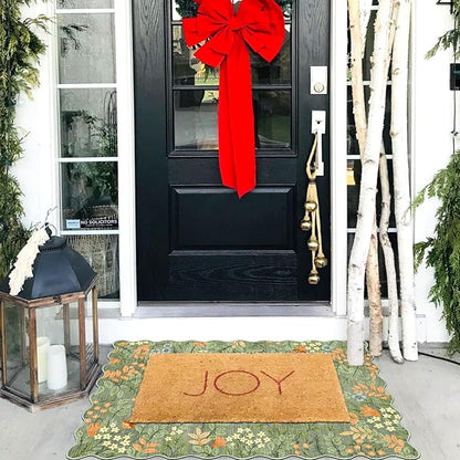 Front Door Mat Outside Entrance - 2x3 Spring Green Sage Floral Non-Slip Washable Doormat Indoor Outdoor Mat Boho Vintage Entry Rug Small Throw Rugs for Entryway Kitchen Front Porch Decor
