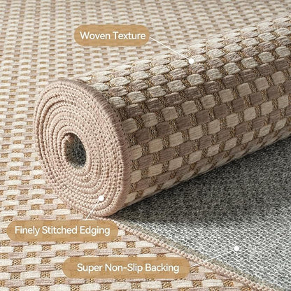 YDKGL 2x8 ft Hallway Runner Rug Extra Long Boho Woven Kitchen Runner Rugs Mat Non Slip Washable, Soft Entryway Laundry Hall Floor Runner Carpet for Indoor Backdoor Bedroom Hallway Living Room, Brown