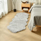 duduta White Black Faux Sheepskin Runner Rugs 2x6 ft, Fluffy Shag Bedroom Rug Fur Couch Sofa Covers Washable