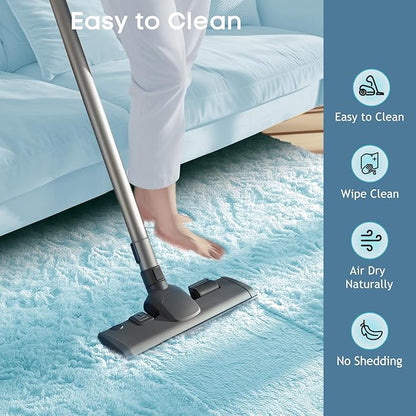 Ophanie 8x10 Light Blue Area Rugs for Living Room, Large Shag Bedroom Carpet, Big Indoor Thick Soft Nursery Rug for Boys and Girls Room Dorm Home Decor Aesthetic