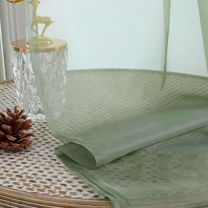 OVZME Sage Green Sheer Curtains 72 Inches Long 2 Panels Set, Light Filtering Sheer Curtains for Living Room Bedroom 59 Inch Extra Wide, Modern Voile Filmy Rod Pocket Window Drapes, 59Wx72L Inches