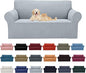 Cupuamon 2026 New Stretch Loveseat Sofa Slipcovers Couch Cover for 2 Cushion Furniture Protector Sofa Covers with Elastic Bottom Jacquard Fabric Small Checks for Pets, Kids - Silver