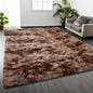 Deerhoo Large Shag Area Rugs 9 x 12, Tie-Dyed Plush Fuzzy Rugs for Living Room, Ultra Soft Fluffy Furry Rug for Bedroom, Indoor Carpet Nursery Rugs for Kids Room Home Decor, Coffee