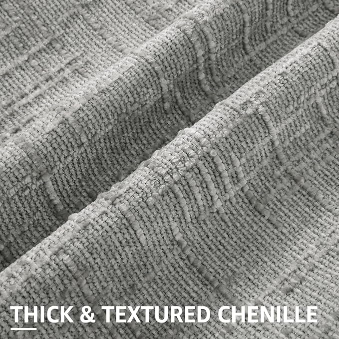 decorUhome Neutral Grey Chenille Throw Pillow Covers 16x16 Set of 2 Textured Soft Cozy Slubby Couch Pillow Covers Modern Farmhouse Boho Decorative Pillow Cases for Bed Sofa Living Room