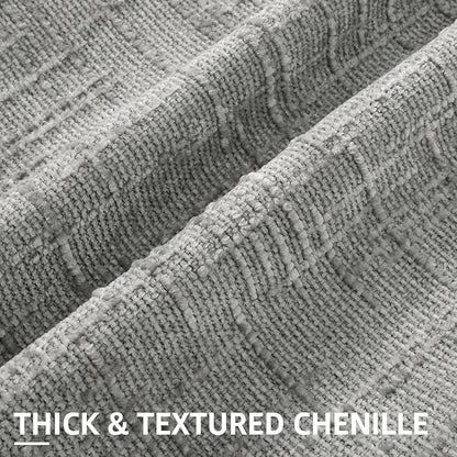 decorUhome Neutral Grey Chenille Euro Sham Throw Pillow Covers 26x26 Set of 2 Textured Soft Cozy Slubby Couch Pillow Covers Modern Farmhouse Boho Decorative Pillow Cases for Bed Sofa Living Room