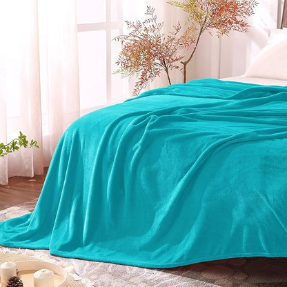 BEDELITE Fleece Blanket Teal Throw Blanket for Couch & Bed, Luxury Plush Cozy Fuzzy Blanket 50" x 60", Super Soft Warm Lightweight Throw Blanket for Travel Camping