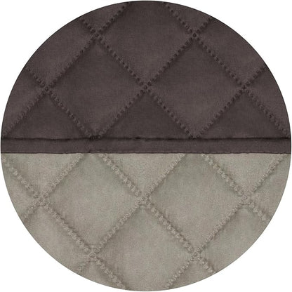 PureFit Reversible Quilted Sofa Cover, Water Resistant Slipcover Furniture Protector, Washable Couch Cover with Non Slip and Elastic Straps for Kids, Dogs, Pets (Oversized Loveseat, Chocolate/Beige)