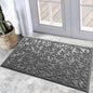 Bulijojo Sturdy Front Entrance Doormats,Durable Heavy Duty Welcome Mat,Thick Absorbent Natural Rubber Non Slip Mat,Easy Clean Entryway Mat Leaves Grey 23"x35"