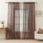 YJ YANJUN Vintage Lace Curtains 84 Inches Long-Victorian Floral Boho Brown Sheer Curtains for Living Room Bedroom, Light-Filtering Rustic Farmhouse Window Treatment, Chocolate 2 Panels 52W x 84L