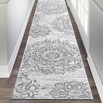 HEBE Hallway Runner Rug 2'x10' Washable Vintage Distressed Area Rugs Non Slip Laundry Rug Runner Boho Floor Carpet Runners for Hallways Entryway Laundry Room Kitchen Bathroom