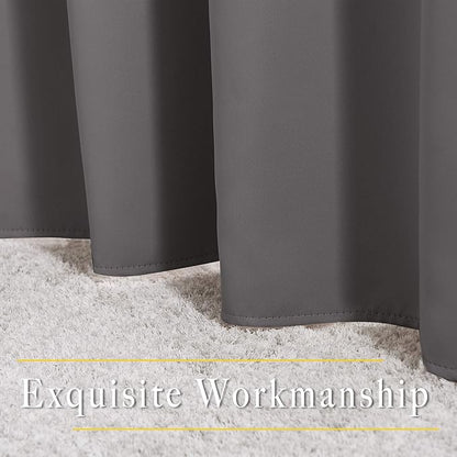 NICETOWN Gray Blackout Curtains for Bedroom 84 inches Long - Thermal Drapes Grommet Room Darkening Light Blocking Curtains Window Treatments for Living Room (2 Panels, W52 x L84, Grey)