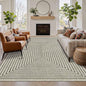 Latte&Fog 5x7 Area Rugs for Living Room Bedroom, Beige Modern Abstract Washable Rug, Boho Non Slip Low Pile Carpet for Indoor Dining Room, Office, Dorm, Classroom, Farmhouse and Kids Room - Beige