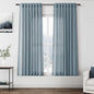 Light Blue Linen Curtains 63 Inches Long 2 Panel Sets for Living Room Bedroom Rod Pocket Back Tab Light Filtering Drape for Kitchen Window Short Protect Privacy Curtain Modern Farmhouse Decor 52x63