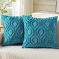 decorUhome Summer Throw Pillow Covers 26x26 Inch Set of 2, Soft Plush Faux Wool Teal Solid Couch Pillow Covers, Accent Euro Sham Farmhouse Neutral Square Pillow Cases for Sofa Bed Living Room