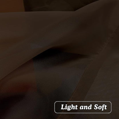 OVZME Brown Sheer Curtains 36 inches Long, Short Kitchen Window Treatment Solid Sheers Cafe Curtains Tiers Voile Half Window Curtains 2 Panels for Kitchen Room Laundry, Rod Pocket, 42" Wx36 L