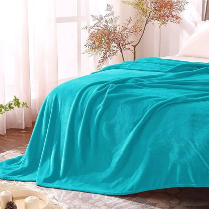 BEDELITE Fleece Blanket Teal Throw Blanket for Couch & Bed, Luxury Plush Cozy Fuzzy Blanket 50" x 70", Super Soft Warm Lightweight Fall Throw Blanket for Travel Camping