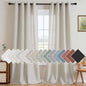 H.VERSAILTEX Living Room Linen Curtains - Semi Sheer, Nickel Grommet, Energy Saving, Light Filtering Window Treatments - Pale Oak, 2 Panels, 52 x 84 Inch
