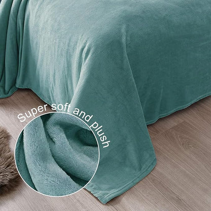 Exclusivo Mezcla Fleece Celadon Throw Blanket for Couch, Sofa, Super Soft and Warm Blankets, All Season, Cozy, Plush, Lightweight, 50x60 Inches