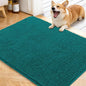 OLANLY Dog Door Mat for Muddy Paws 40x32, Absorbs Moisture and Dirt, Absorbent Non-Slip Washable Doormat, Quick Dry Chenille Mud Mat for Dogs, Entry Indoor Entryway Carpet for Inside Floor, Lake Blue