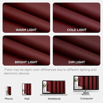 Joydeco Blackout Patio Sliding Door Curtains 84 Inches Long, Grommet Privacy Room Divider Curtains, Extra Wide Thermal Blackout Drapes for Bedroom Living Room (Burgundy Red, 60Wx84L, 1 Panel)