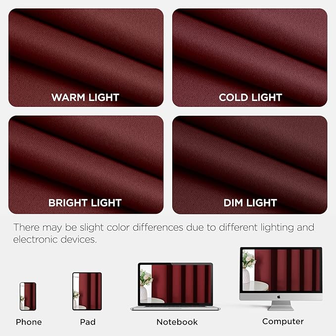 Joydeco Blackout Door Curtain for Doorway Privacy 84 Inches Long, Grommet Closet Curtain for Open Closet, Room Divider for Bedroom Living Room (Burgundy Red, 52Wx84L, 1 Panel)