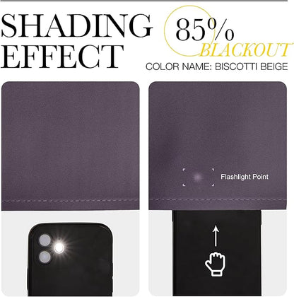 NICETOWN Greyish Purple Blackout Curtains 84 inches Length for Living Room, 2 Panels, 42" Wide, Thermal Insulated Long Drapes for Large Window