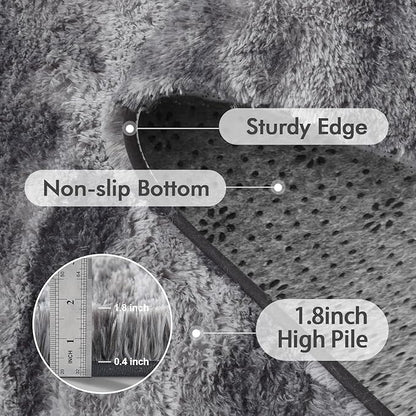 9x12 Ft Extra Large Shag Rugs for Living Room, Ultra Soft Fluffy Furry Area Rugs for Bedroom Indoor Floor, Aesthetic Carpet for Kids Home Decor (Grey)